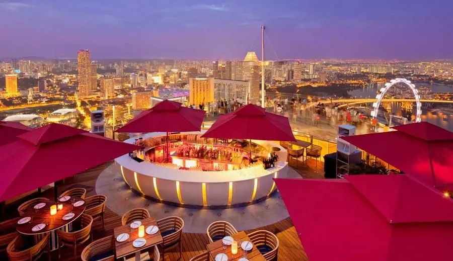 Luxury hotels and dining around Marina Bay Sands